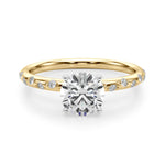 Stunning 0.50-1.50 CT Round Moissanite Engagement Ring with Two Tone & Pave Design 1