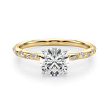 Stunning 0.50-1.50 CT Round Moissanite Engagement Ring with Two Tone & Pave Design 1
