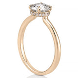 Stunning 1.0- 2.0 CT Round Moissanite Engagement Ring with Hidden Halo Design 2
