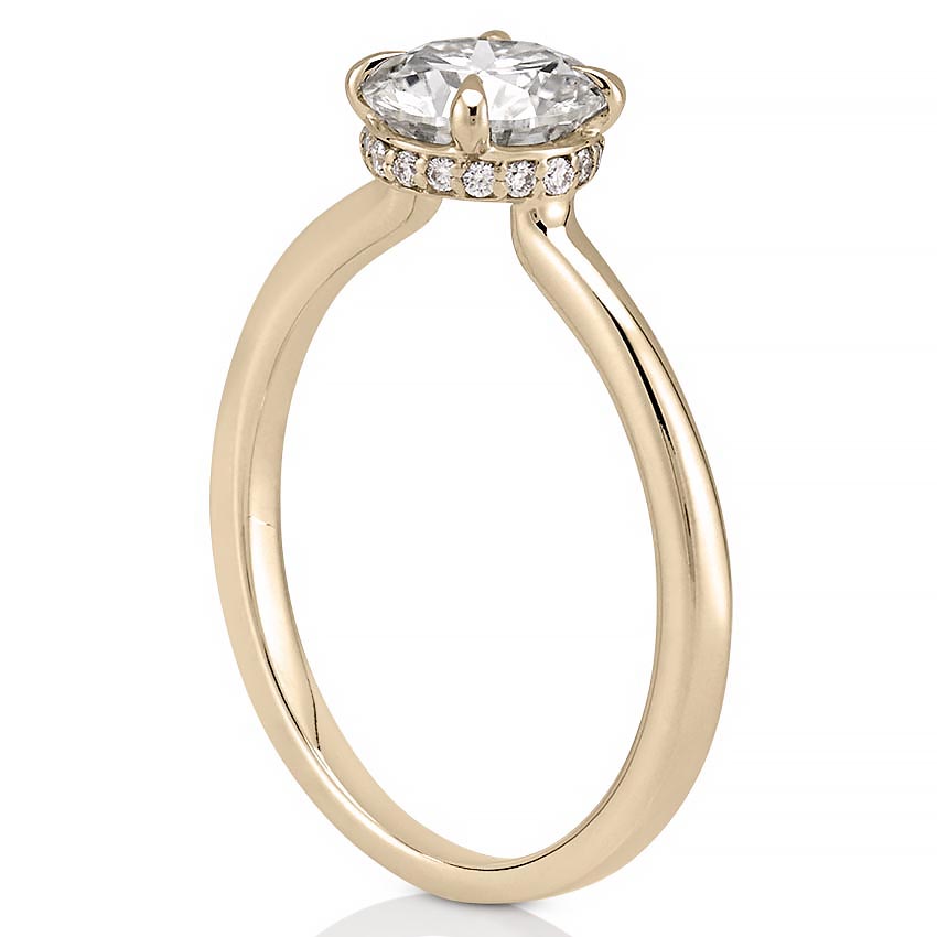 Stunning 1.0- 2.0 CT Round Moissanite Engagement Ring with Hidden Halo Design 2