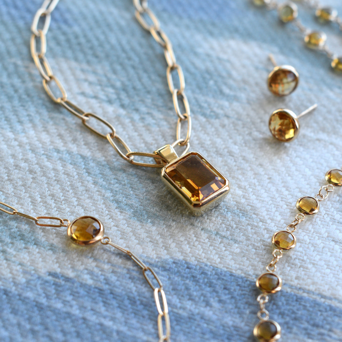 4.0 CT Emerald Citrine Lab Made Diamond-November Birthstone Necklace 6