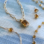 4.0 CT Emerald Citrine Lab Made Diamond-November Birthstone Necklace 6