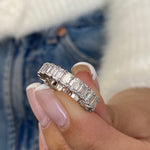Classic 4.86 TCW Emerald Moissanite Stones Full Eternity Wedding Bands 4