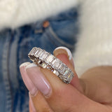 Classic 4.86 TCW Emerald Moissanite Stones Full Eternity Wedding Bands 4