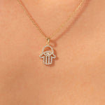 0.05 CT Round Moissanite Diamond Evil Eye Pendant Necklace in Solid Gold 4