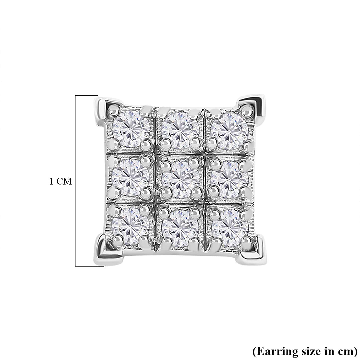 Round Cut Cubic Zirconia in 925 Sterling Silver Earrings 6