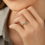 Stunning 0.5 CT Round Moissanite Engagement Ring In Halo Design 4