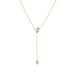 2.0 CT Pear Moissanite Diamond Lariat Pendant Necklace in Solid Gold 4