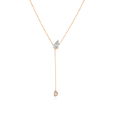 2.0 CT Pear Moissanite Diamond Lariat Pendant Necklace in Solid Gold 4