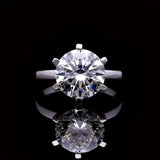 Round Cut Solitaire Style Cubic Zirconia in 925 Sterling Silver Jewelry 3