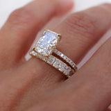 Stunning 0.80 CT Radiant Moissanite Stones Full Eternity Wedding Band 4