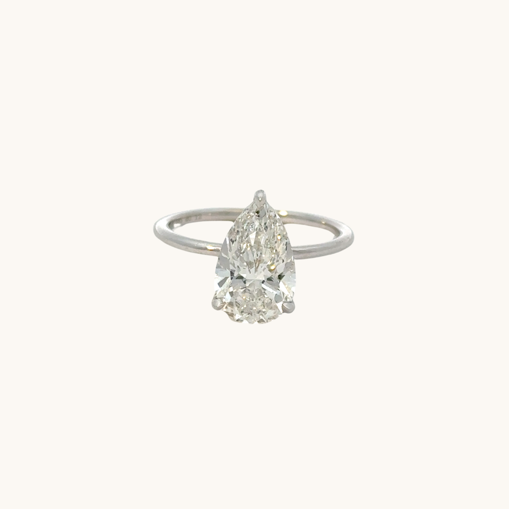 Stunning 3.55 CT Pear Moissanite Engagement Ring with Solitaire Design 1