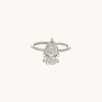 Stunning 3.55 CT Pear Moissanite Engagement Ring with Solitaire Design 1