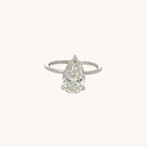 Stunning 3.55 CT Pear Moissanite Engagement Ring with Solitaire Design