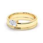 Delicate 0.60 CT Moissanite Solitaire Men's Wedding Band with Radiant Cut Stones in Solid Gold 5