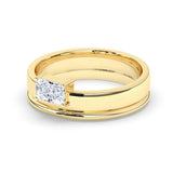 Delicate 0.60 CT Moissanite Solitaire Men's Wedding Band with Radiant Cut Stones in Solid Gold 5