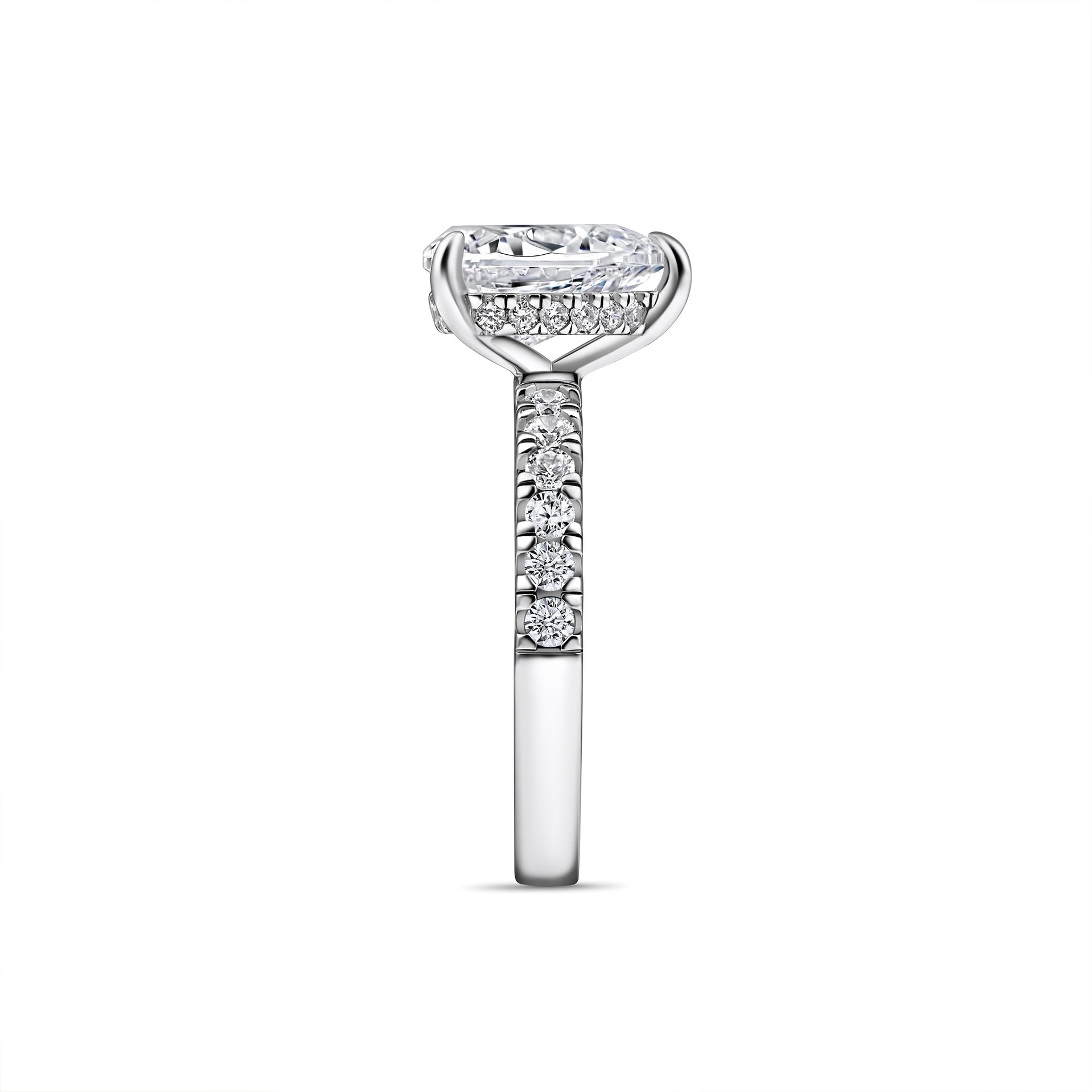 Stunning 3.0 CT Pear Moissanite Engagement Ring in Pave Design 3