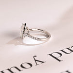 Stunning 1.0 - 2.0 CT Pear Moissanite Engagement Ring with Pave & Halo Design 9