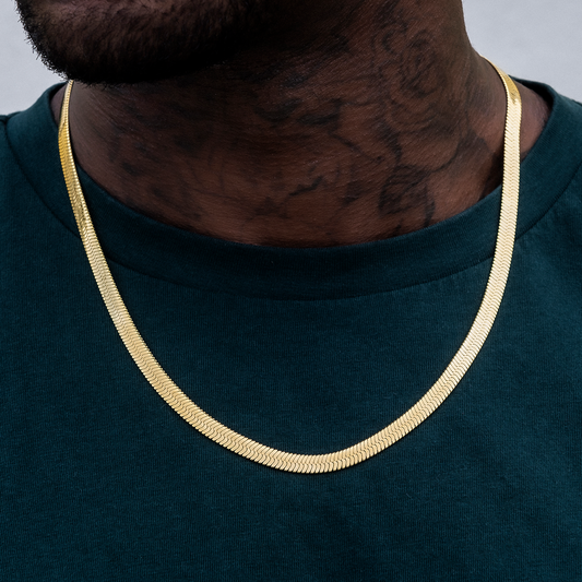 Herringbone Chain Silver Necklace For Him 1