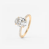 Oval Pave Lab Grown Diamond Engagement Ring