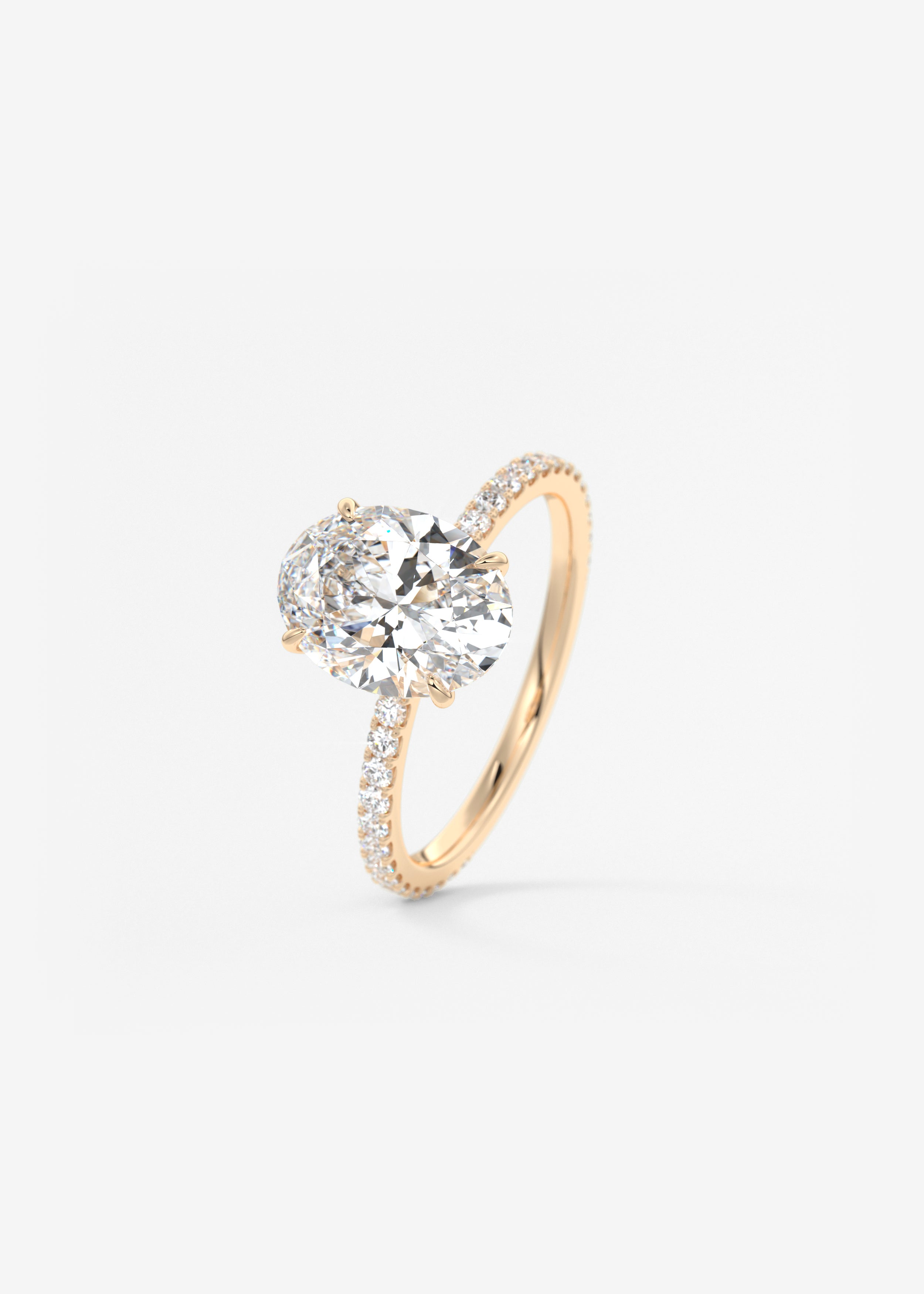 Oval Pave Lab Grown Diamond Engagement Ring