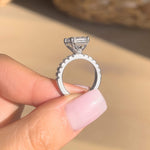 Stunning 3.0 CT Radiant Moissanite Engagement Ring in  Pave Design 7