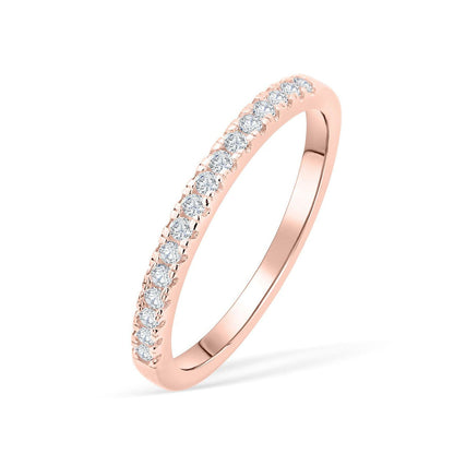 Stunning 0.2 TCW Round Moissanite Stone in Half Eternity Wedding Bands 2