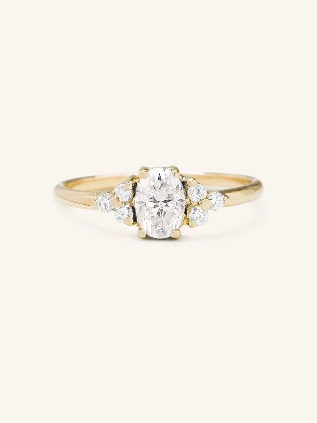 Stunning 1 CT Oval Moissanite Engagement Ring With Three Stone Design 1