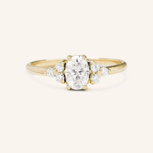 Stunning 1 CT Oval Moissanite Engagement Ring With Three Stone Design