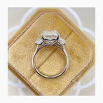 Stunning 4.0 CT Radiant Moissanite Engagement Ring with Three Stone Design 5