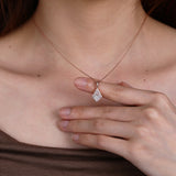 1.20 TCW Kite Moissanite Diamond Halo Pendant Necklace in Solid Gold 3