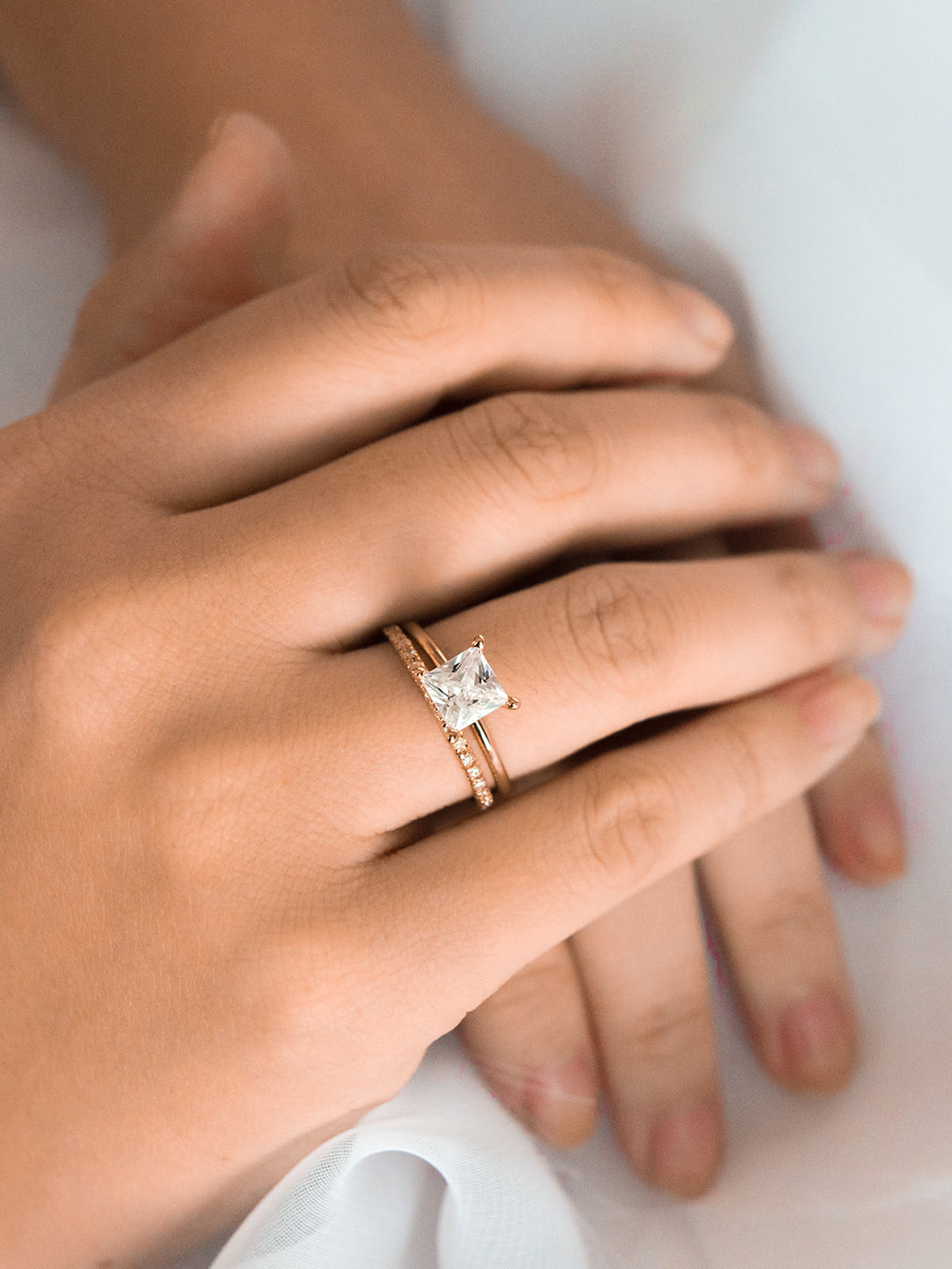 Stunning 1 CT Princess Moissanite Engagement Ring With Solitaire Design 6