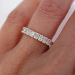 Stunning 0.80 CT Radiant Moissanite Stones Full Eternity Wedding Band 3