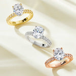 Stunning 3.0 CT Oval Moissanite Engagement Ring with  Pave Design 6