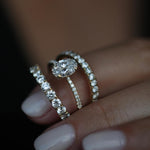 1.21 CT Oval Cut Pave CVD E/VS1 Diamond Engagement Ring 17