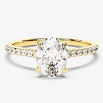 Stunning 1.0-2.0 CT Oval Moissanite Engagement Ring with Pave Design 1