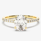 Stunning 1.0-2.0 CT Oval Moissanite Engagement Ring with Pave Design 1