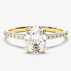 Stunning 1.0-2.0 CT Oval Moissanite Engagement Ring with Pave Design