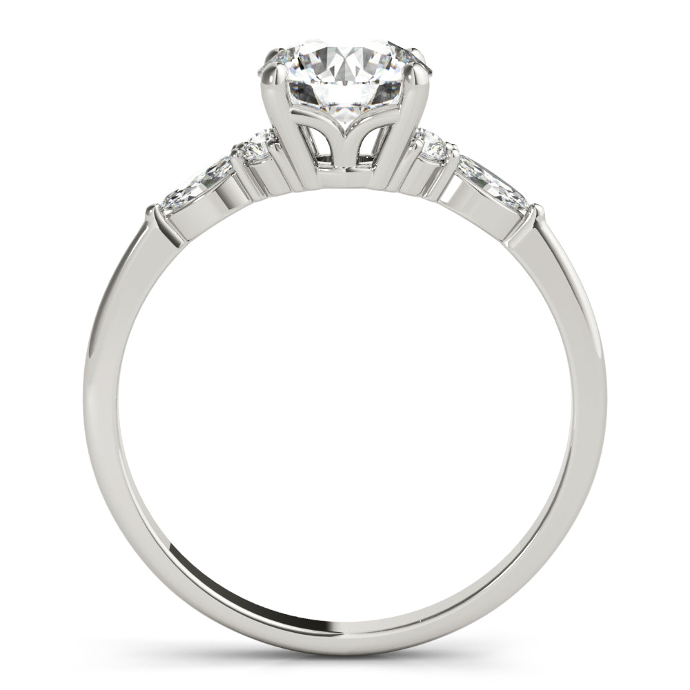 Stunning 0.50-1.50 CT Round Moissanite Engagement Ring With Cluster Design 3