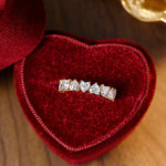 Stunning 0.7 CT Heart Moissanite Stones Full Eternity Wedding Band 9