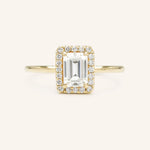 Stunning 1 CT Emerald Moissanite Engagement Ring with Halo Design 1