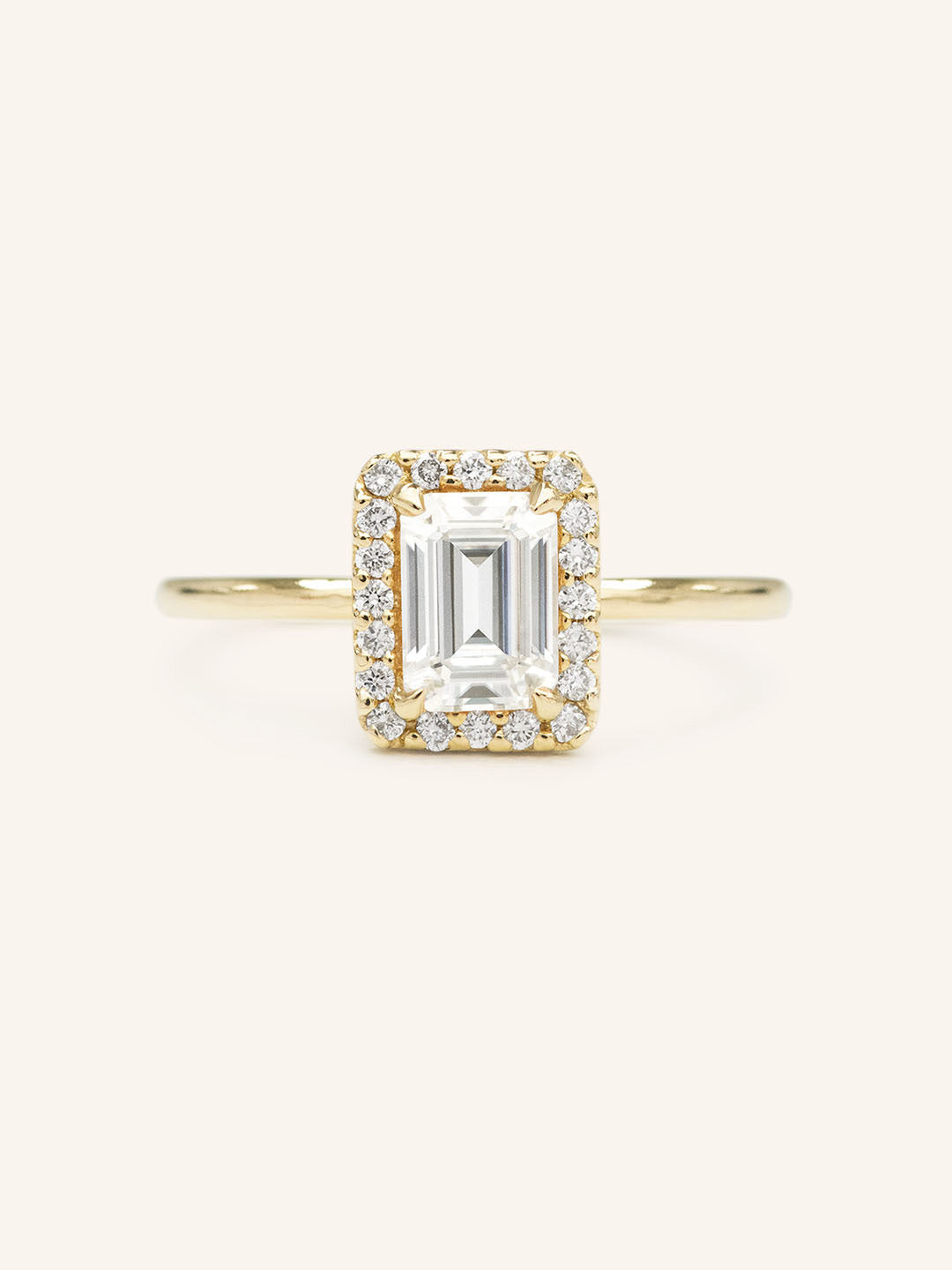 Stunning 1.24 CT Emerald Moissanite Engagement Ring with Halo Design 1