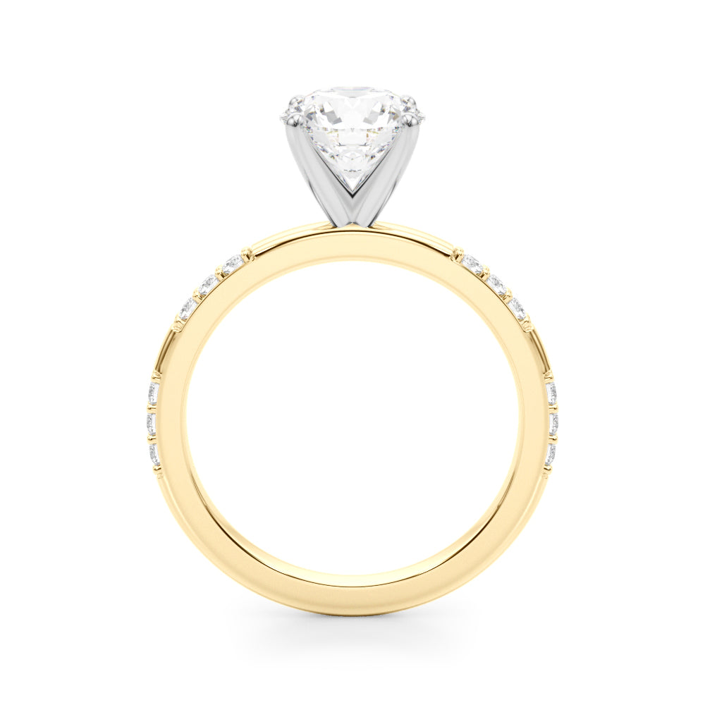 Stunning 0.50-1.50 CT Round Moissanite Engagement Ring With Two Tone & Pave Design 3