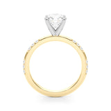 Stunning 0.50-1.50 CT Round Moissanite Engagement Ring With Two Tone & Pave Design 3