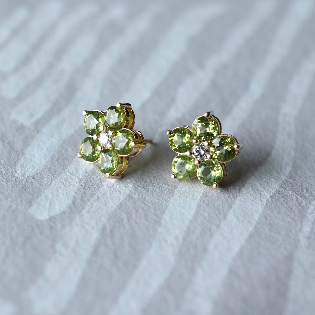 0.08 CT Round Peridot Lab Made Diamond- August Birthstone Studs 8