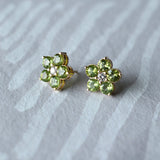 0.08 CT Round Peridot Lab Made Diamond- August Birthstone Studs 8