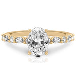 Stunning 1.0- 2.0 CT Oval Moissanite Engagement Ring with Pave Design 1