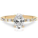 Stunning 1.0- 2.0 CT Oval Moissanite Engagement Ring with Pave Design 1