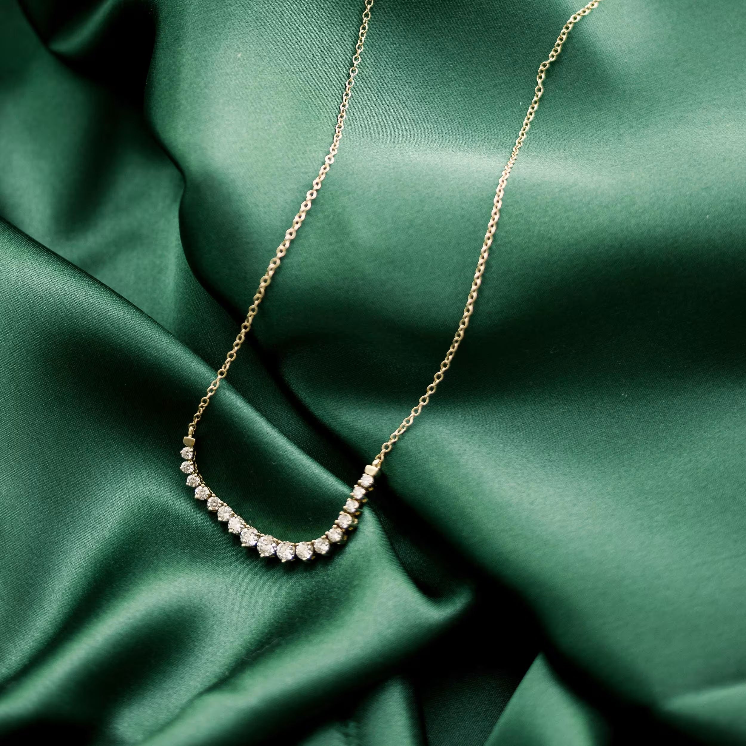 0.40 TCW Round Moissanite Diamond Mini Choker Necklace in Solid Gold 1