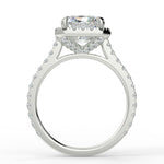 Stunning 2.45 CT Radiant Moissanite Engagement Ring with Halo & Pave Design 6